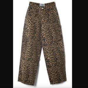 NWT Viral Pre-Order Only Damson Madder Dion Leopard Cargo Jean - US 8-10 / UK 14